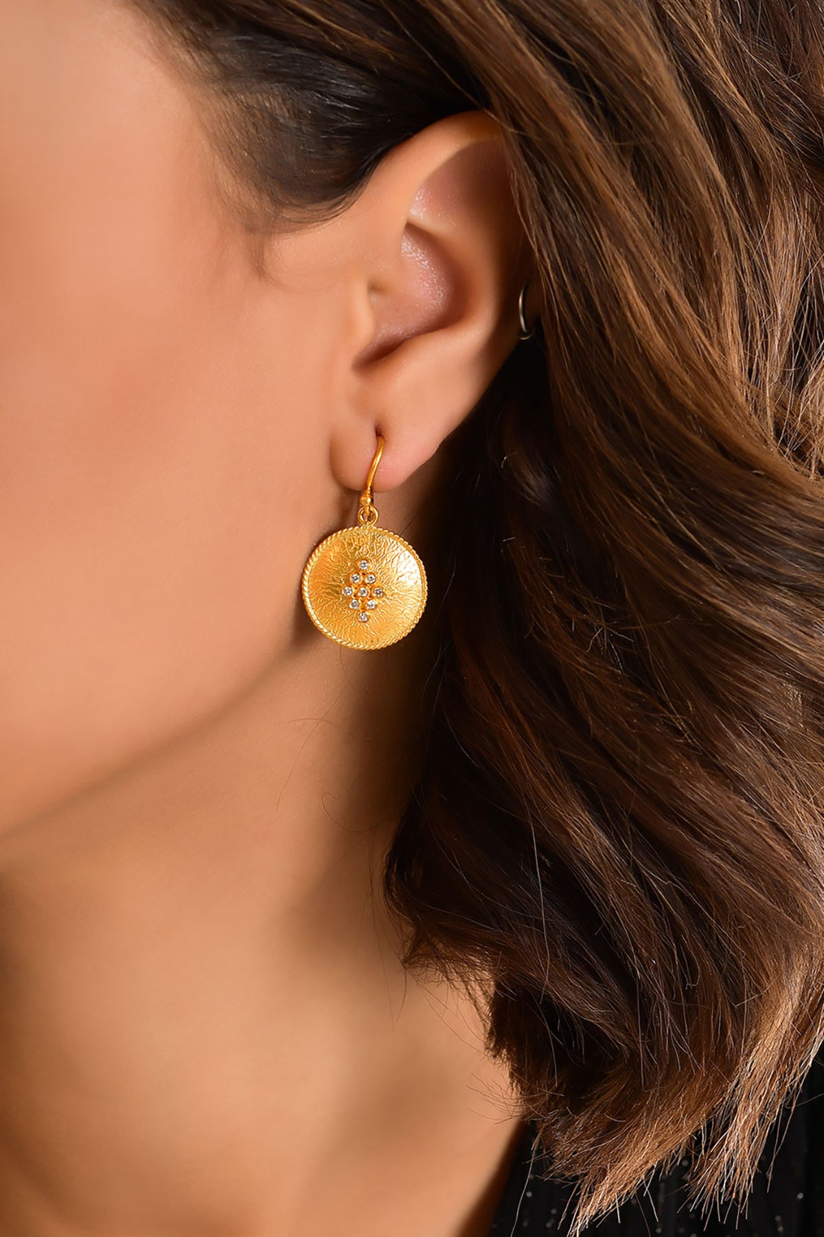 Round Shield Earrings