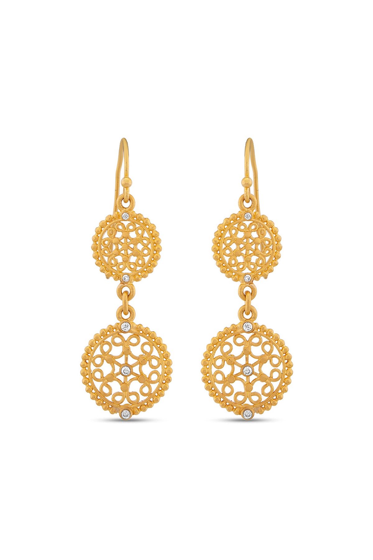 Double Filigree Medallion Earrings