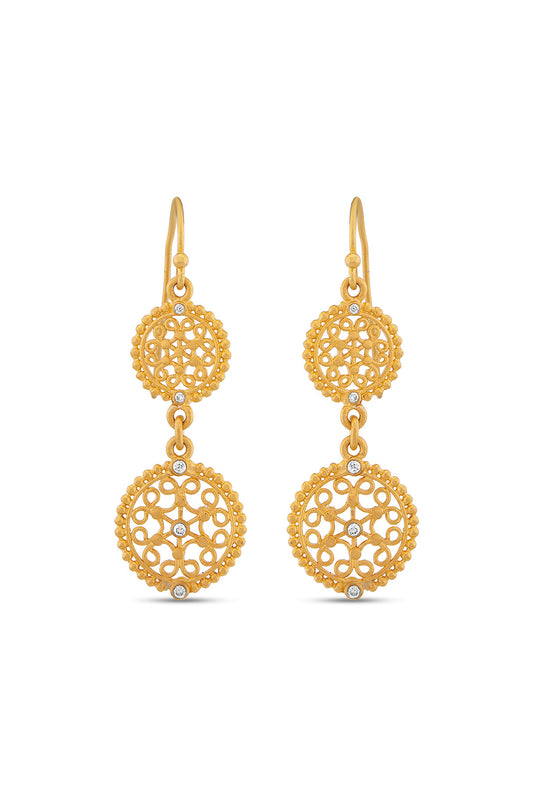 Double Filigree Medallion Earrings