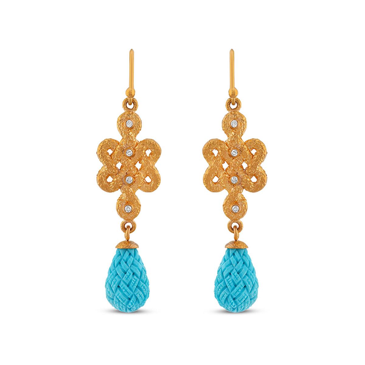 Longevity Knot Turquoise Earrings