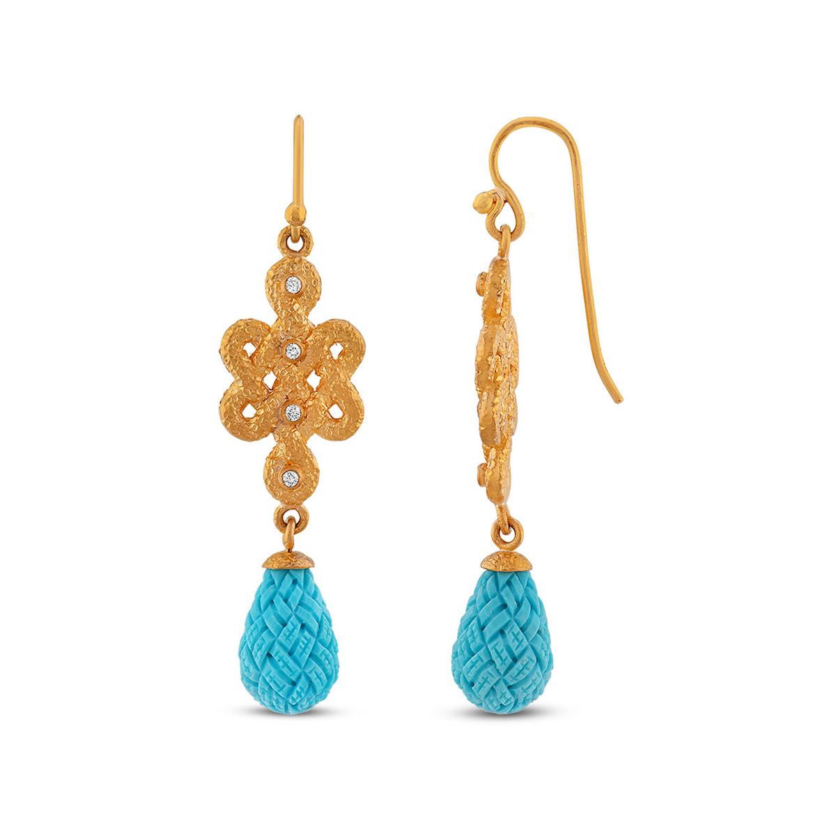 Longevity Knot Turquoise Earrings