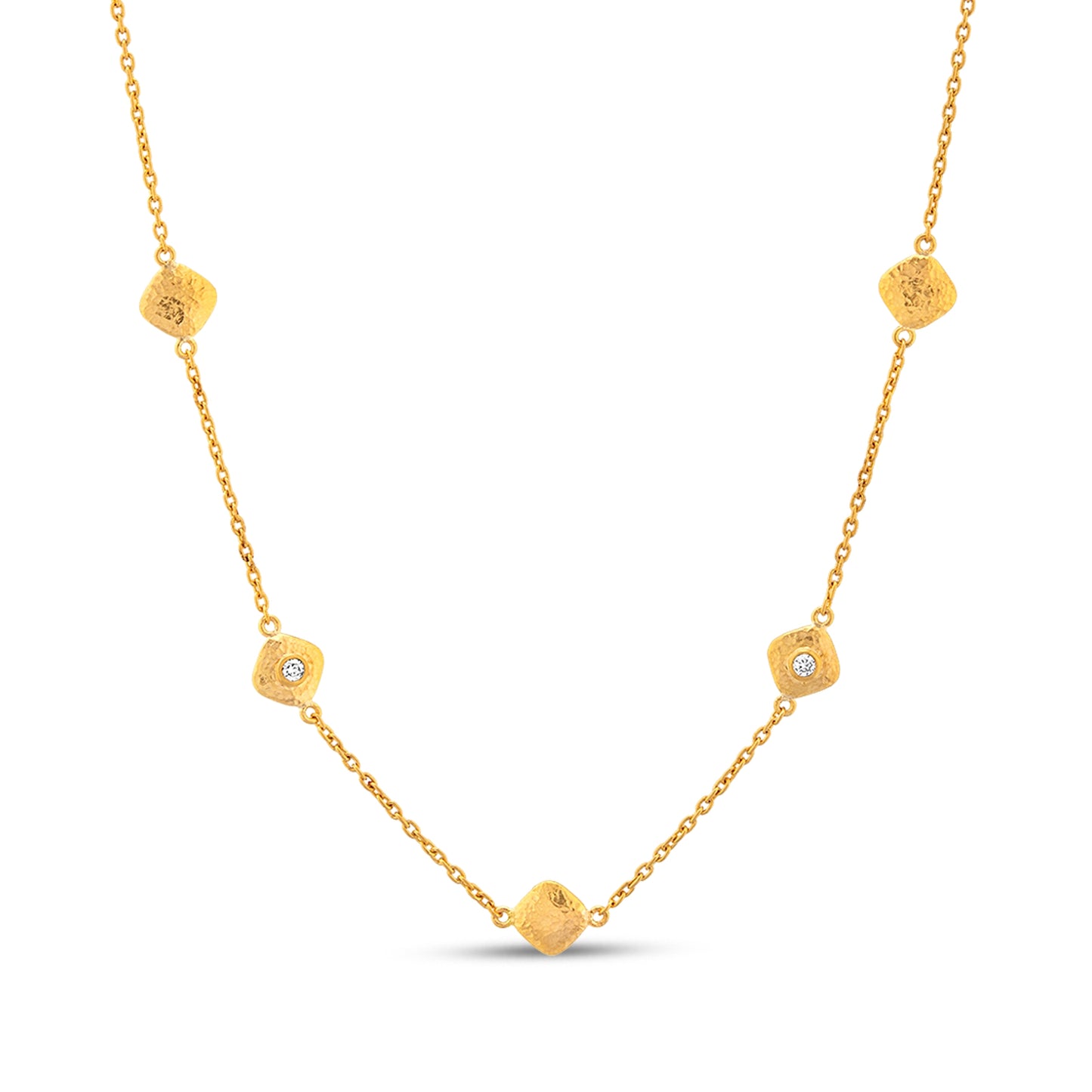 Cushion Station Necklace - Diamond