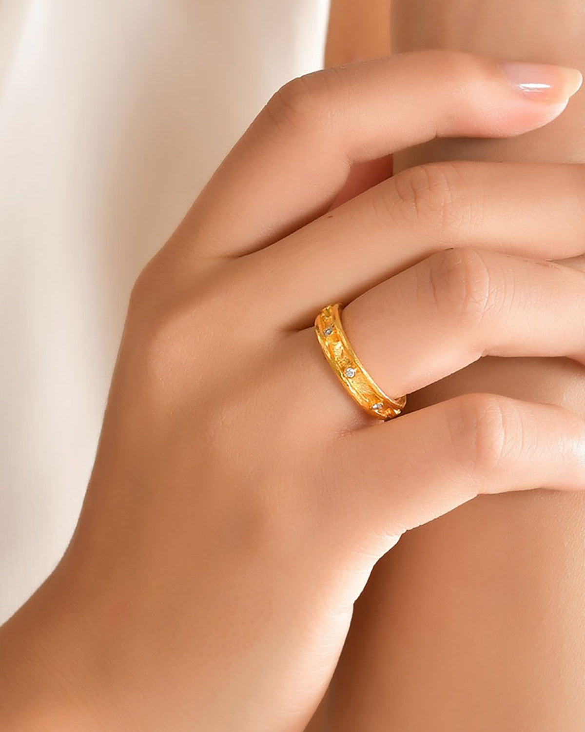 Etruscan Studded Band Ring