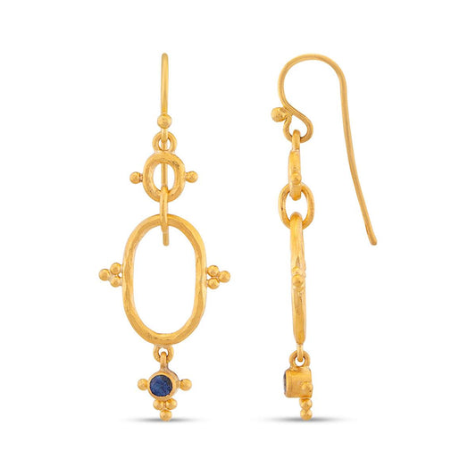 Link Earrings with Sapphire
