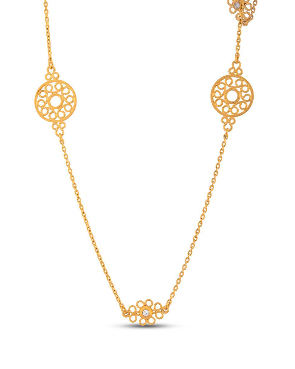 Diamond Accented Lace Station Necklace
