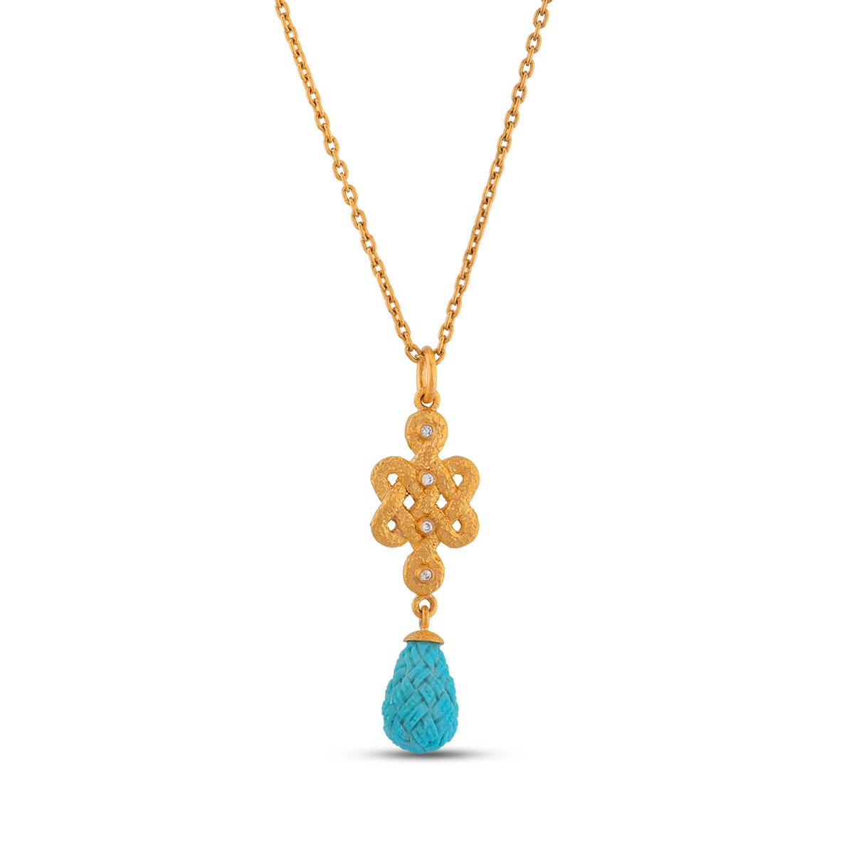 Longevity Knot Turquoise Pendant