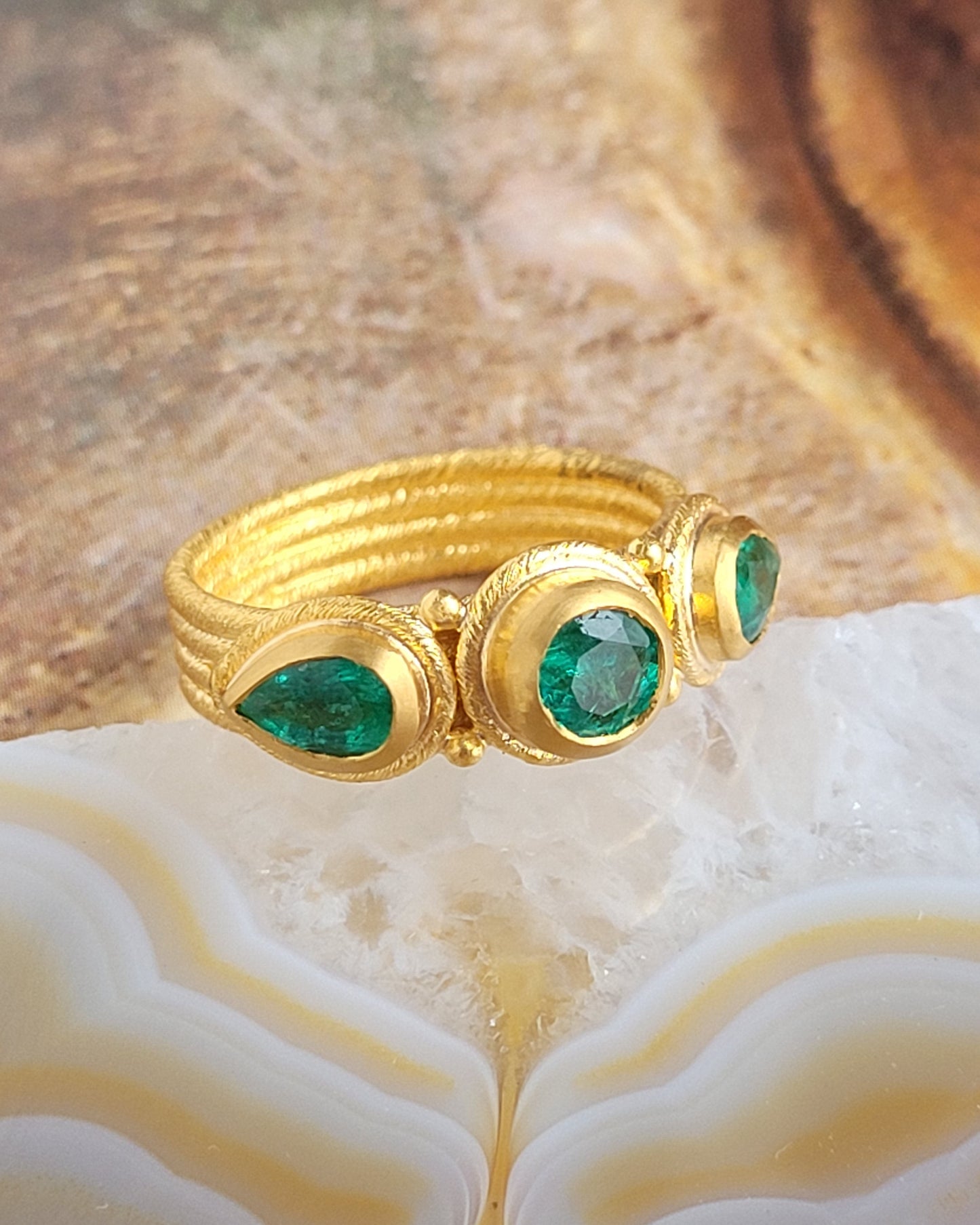 Triple Emerald Ring