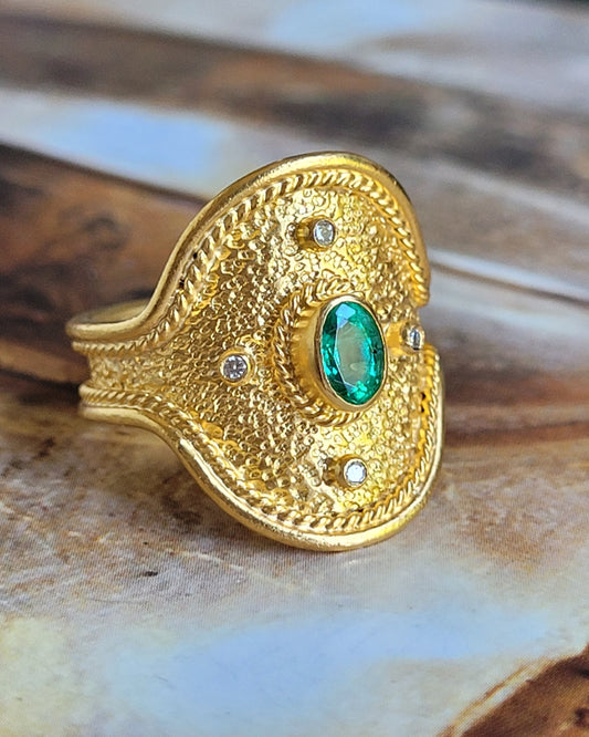 Grand Etruscan Shield Ring