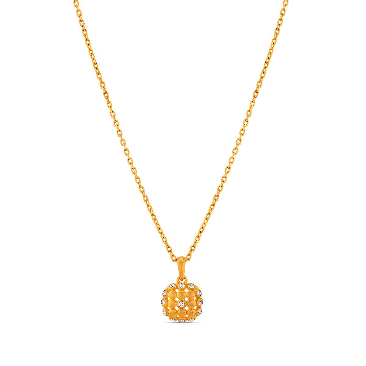 Square Honeycomb Pendant with Diamond