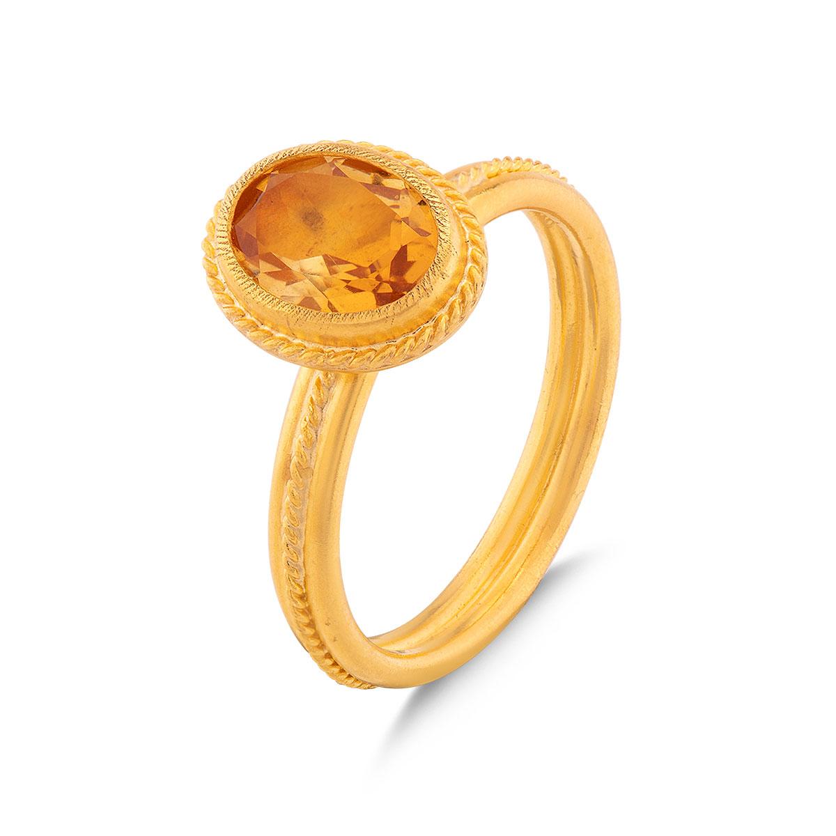 Twist Wire Ring with Citrine