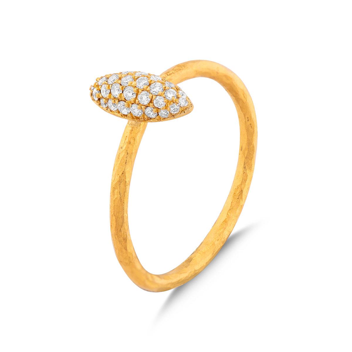 Pave Spear Shape Ring