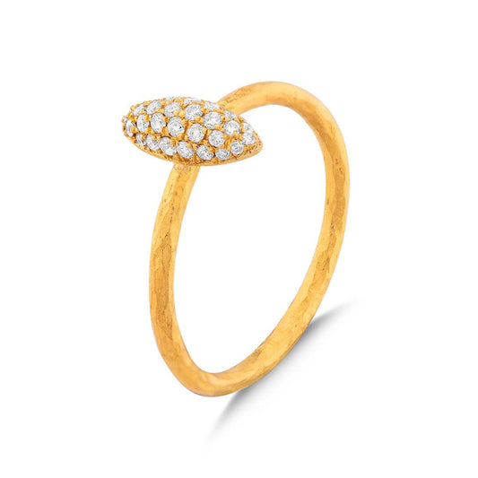 Pave Spear Shape Ring