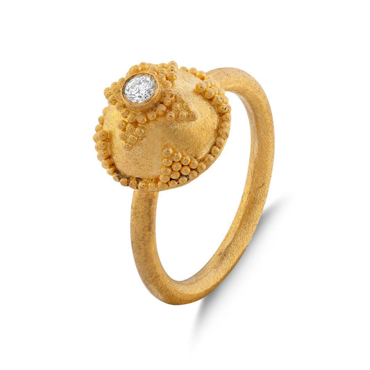 Domed Granulation Ring with Diamond
