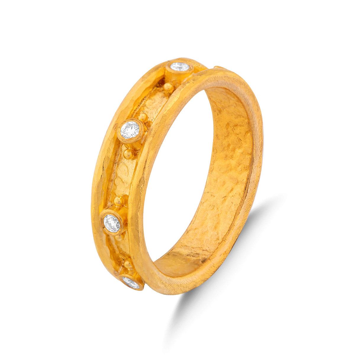 Etruscan Studded Band Ring with Granules