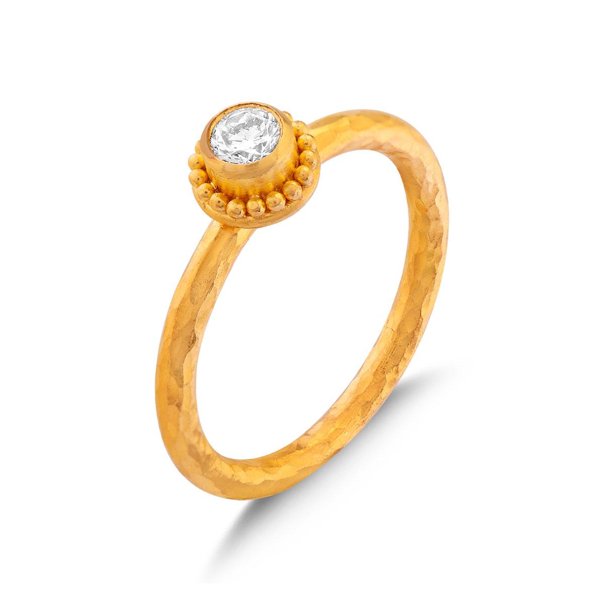 Granulated Stack Ring - Diamond
