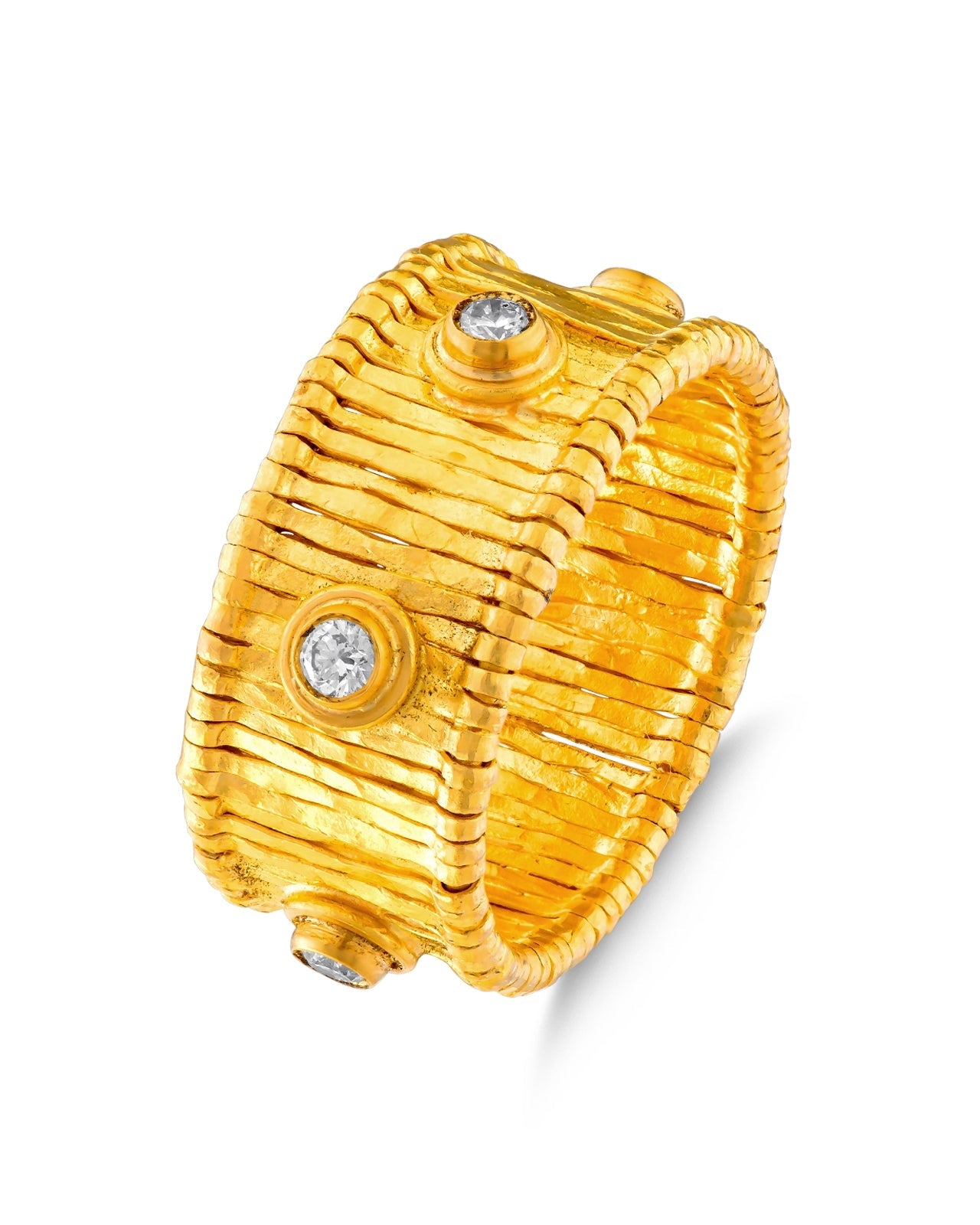 Willow Ring with Diamonds, 15mm