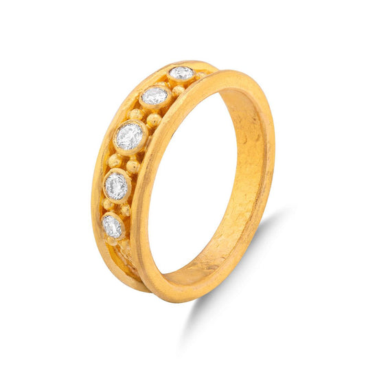 Five Diamond Tapered Ring