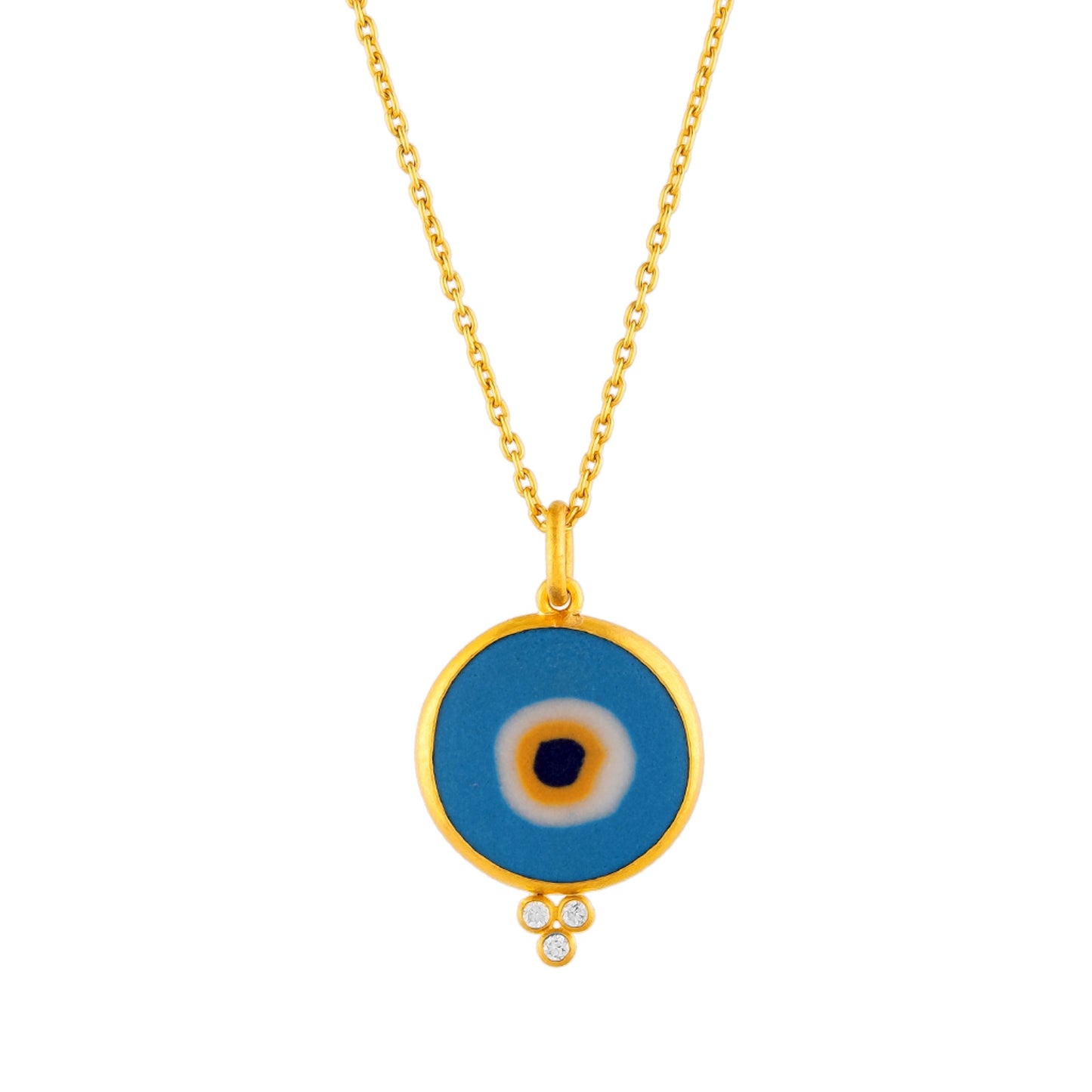 Ceramic Evil Eye Pendant Light Blue