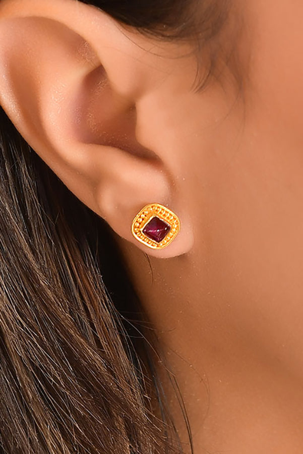 Sugarloaf Ruby Stud Earrings