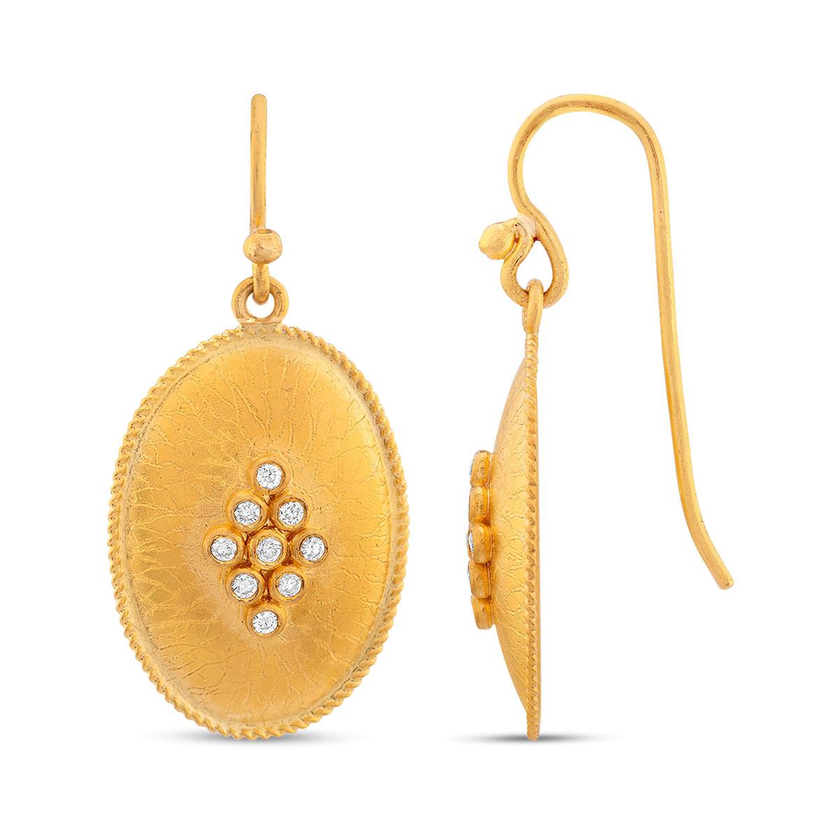 Oval Shield Earrings