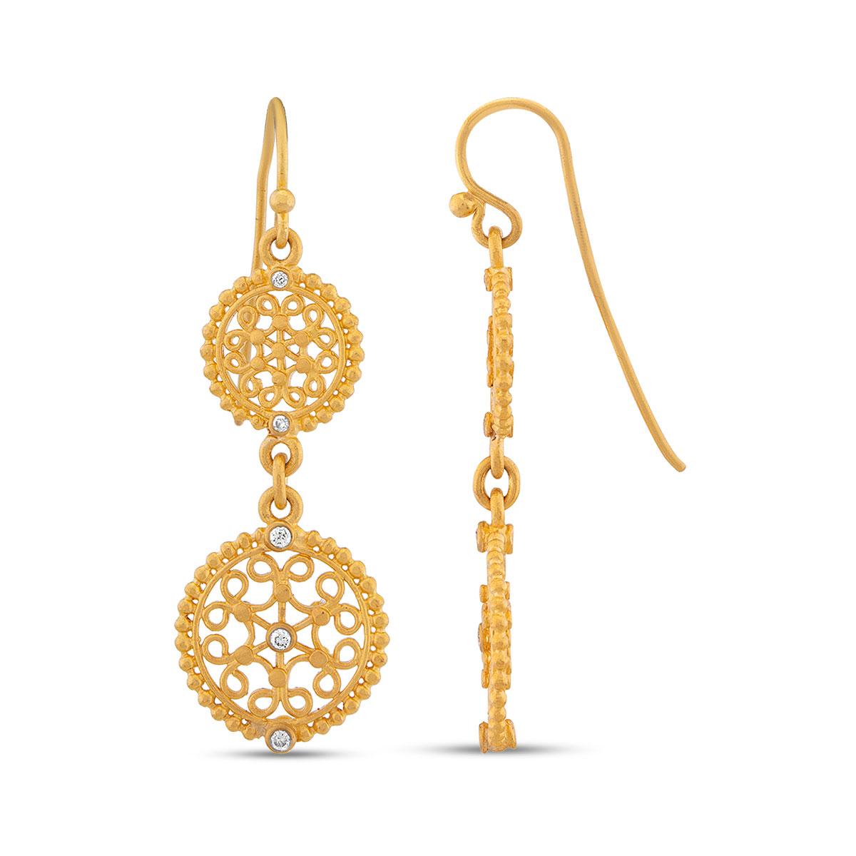 Double Filigree Medallion Earrings