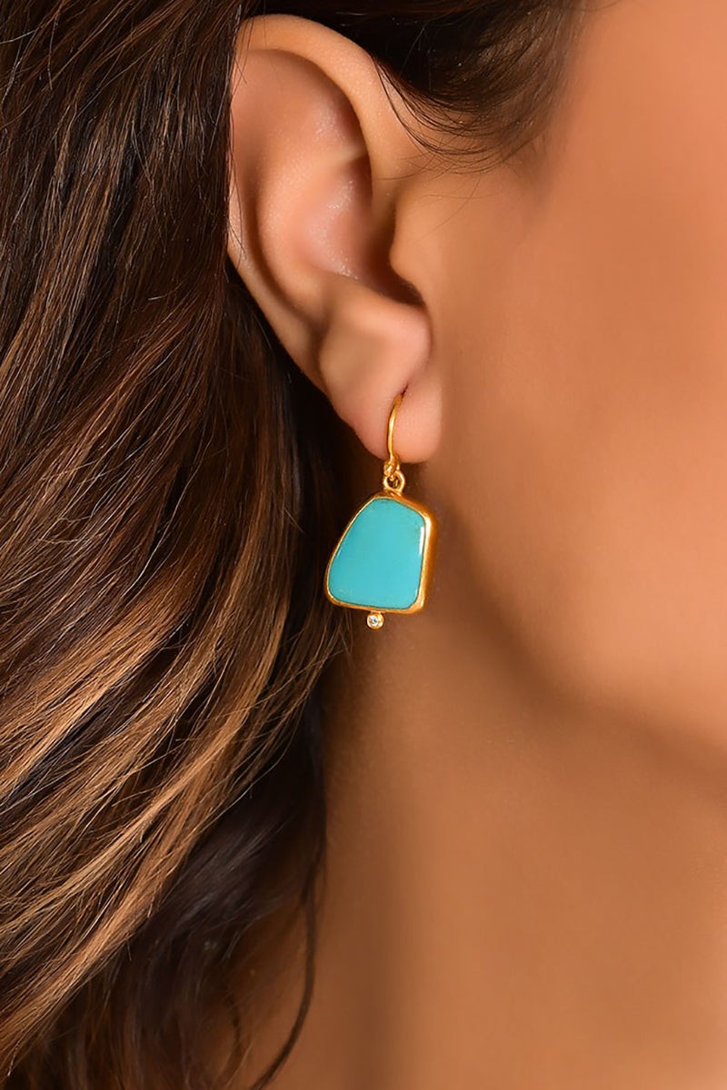 Turquoise Earrings with Diamond