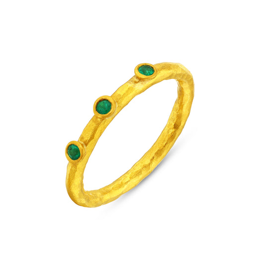 3 Stone Emerald Ring
