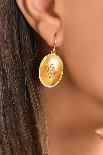 Oval Shield Earrings