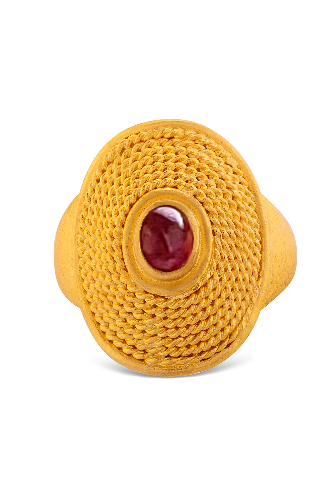 Ruby Cabochon Rope Ring