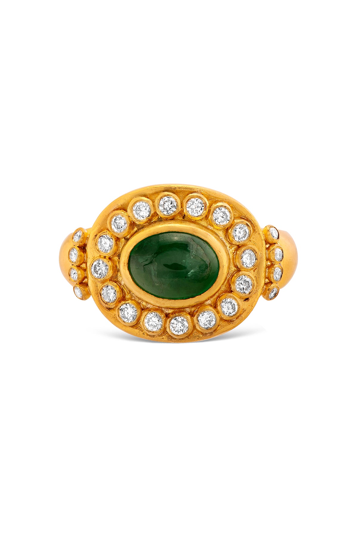 Classic Roman Ring with Emerald Cabochon