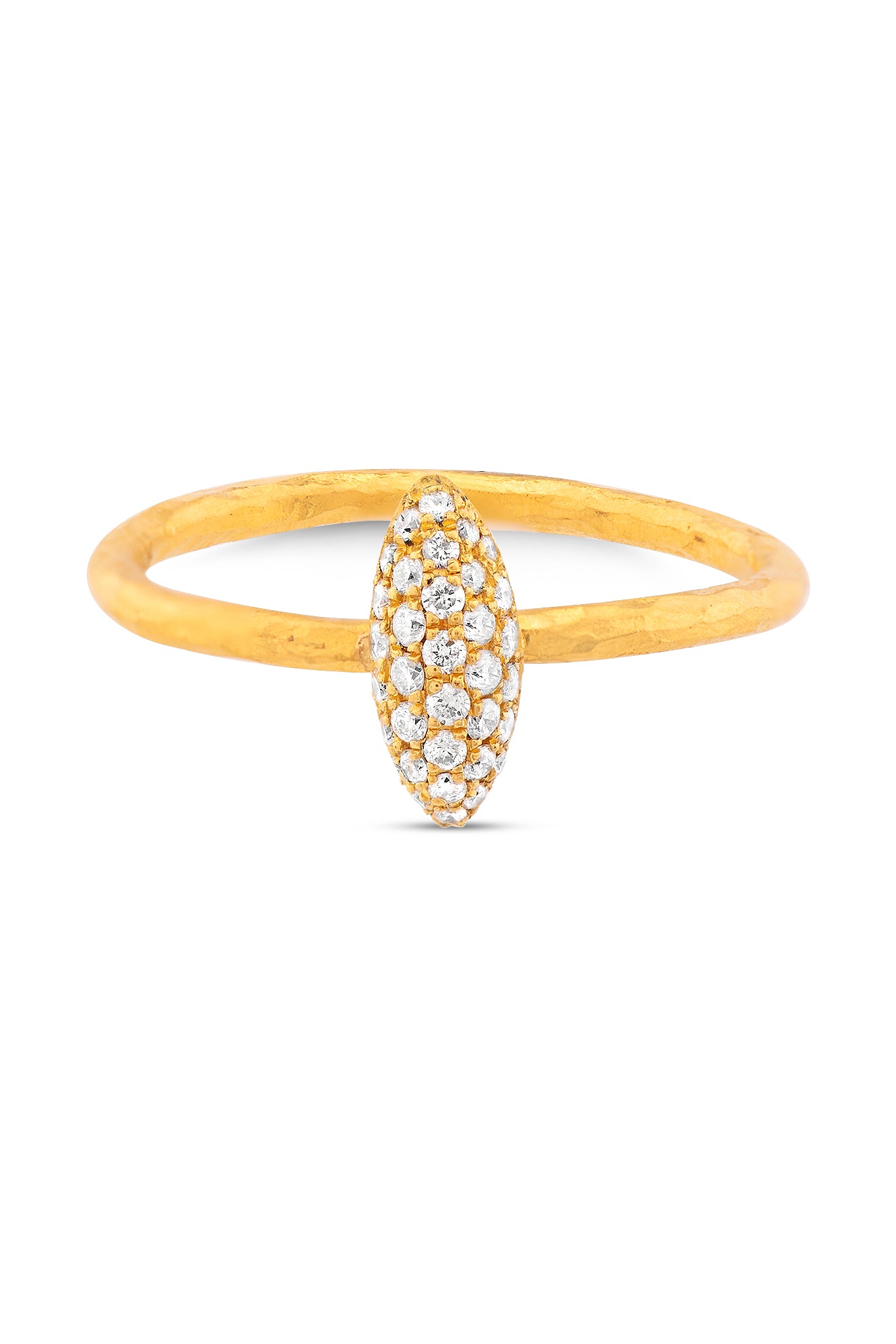 Pave Spear Shape Ring