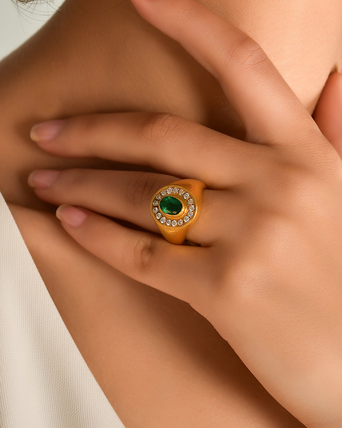 Oval Sapphire Ring with Diamond Halo