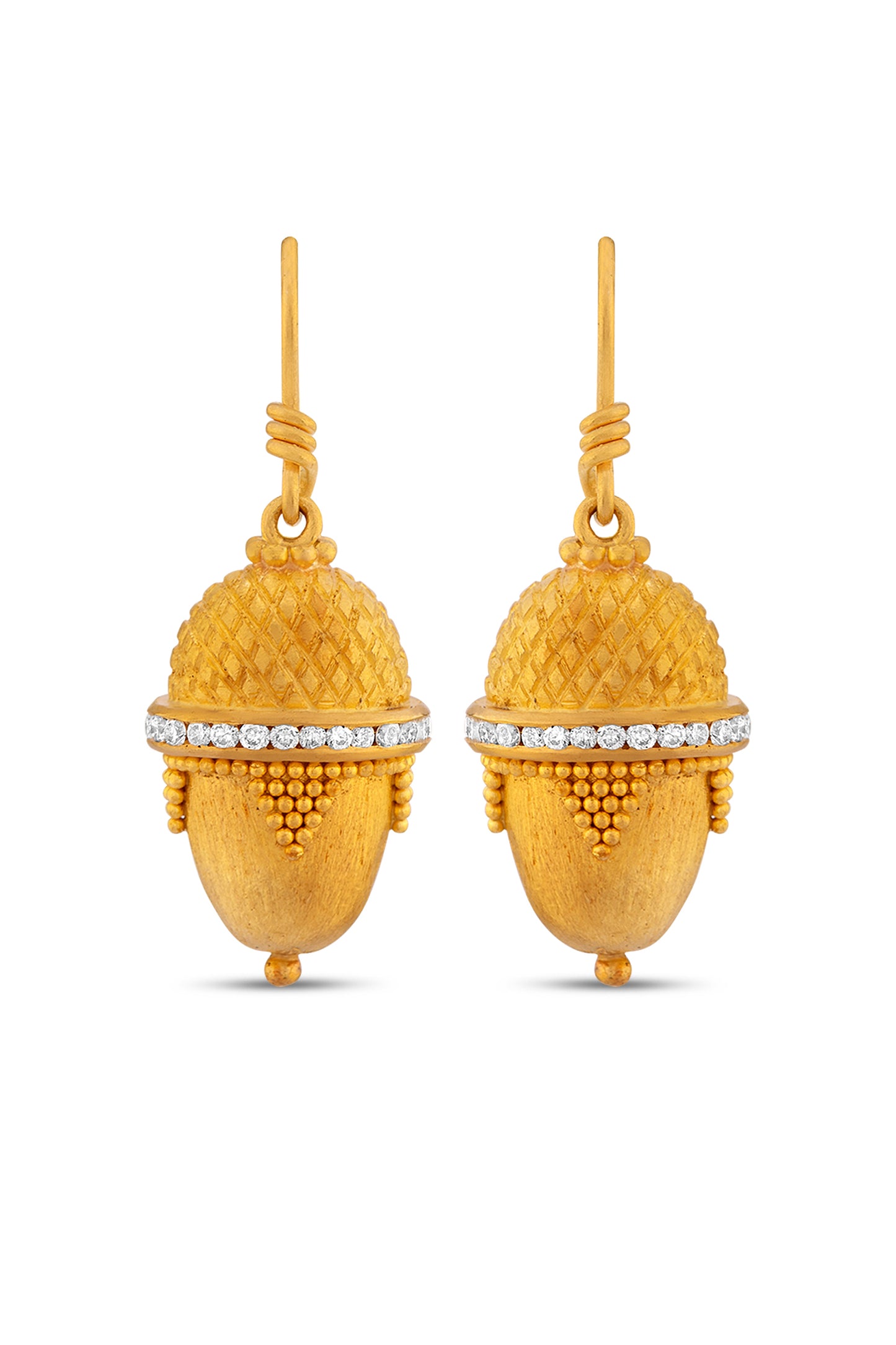 Acorn Earrings with Diamonds