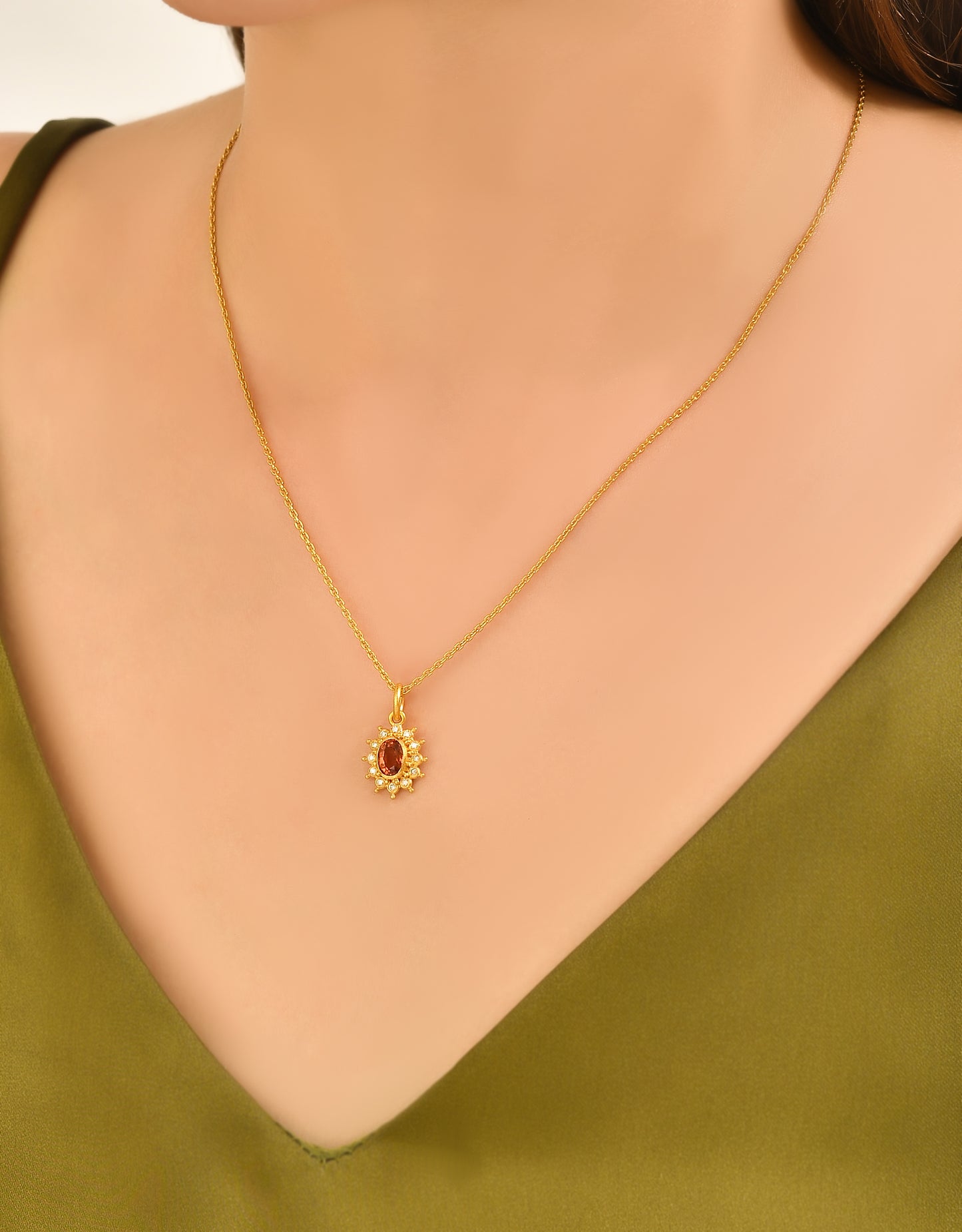 Orange Sapphire Pendant