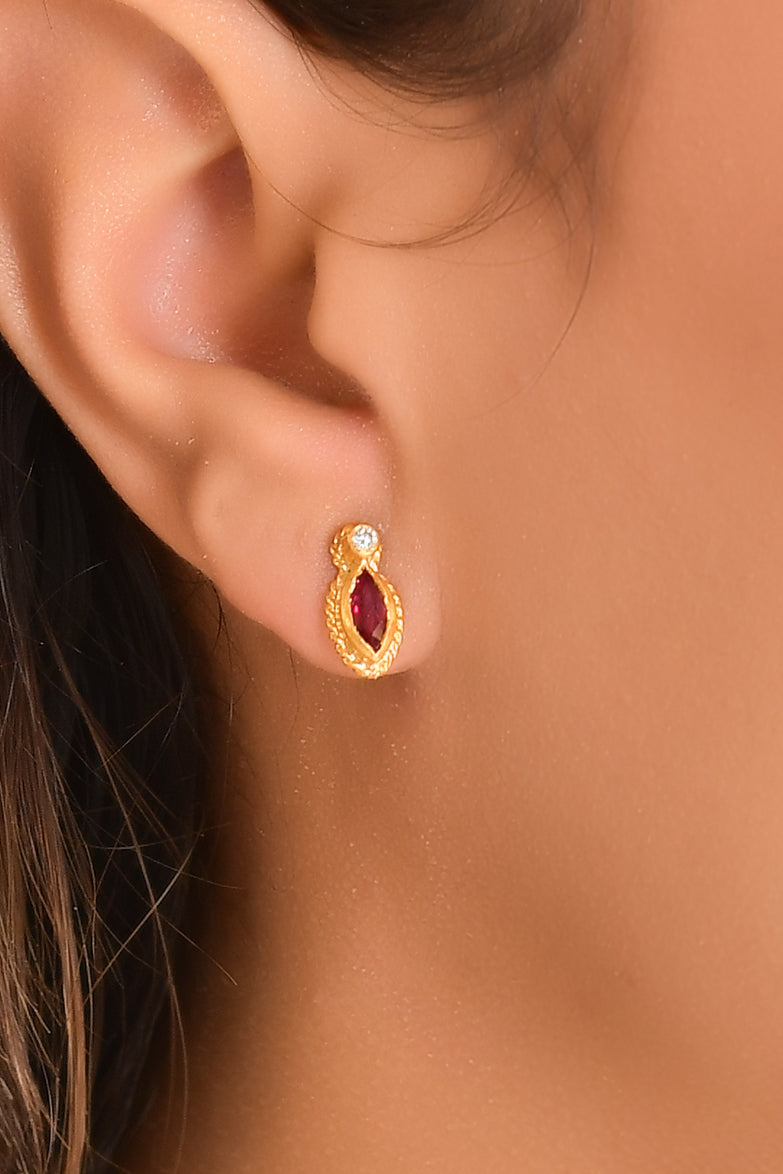 Marquise Ruby Earrings