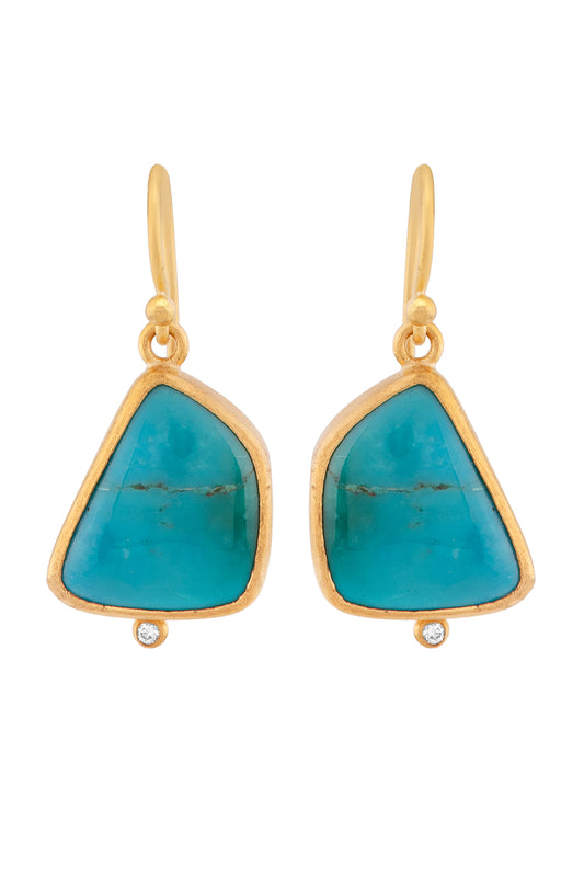 Turquoise Earrings with Diamond