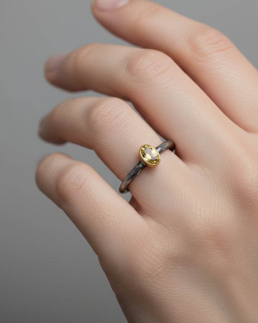 Two-Tone Yellow Sapphire Ring