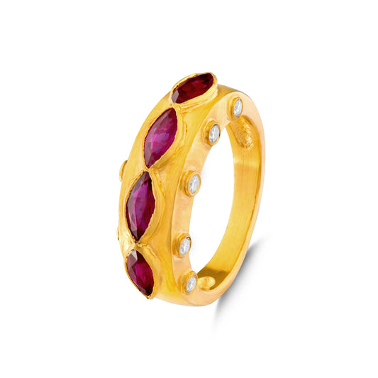 Marquise Cut Ruby Ring