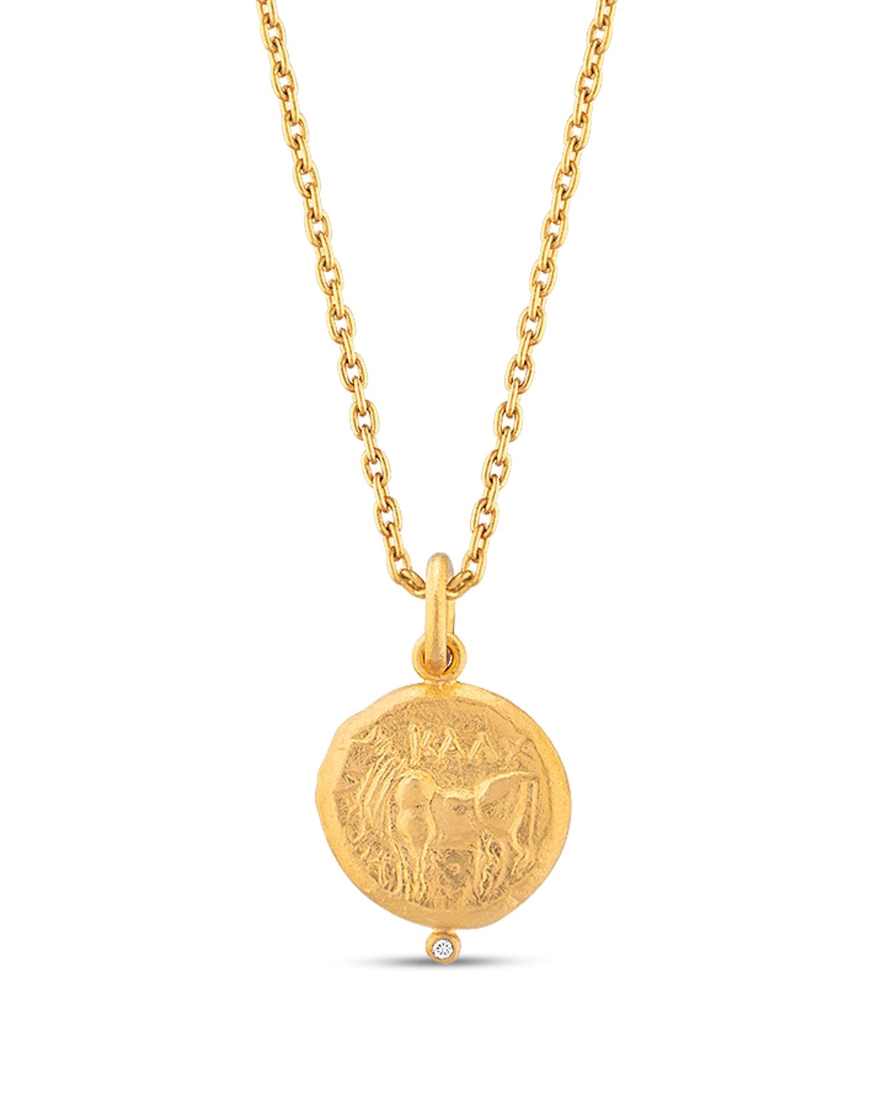 Horse Coin Pendant with Diamond