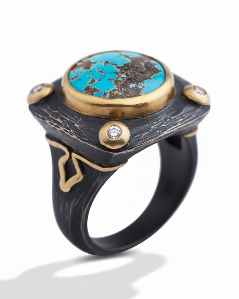Anatolia 4 Points Turquoise Ring