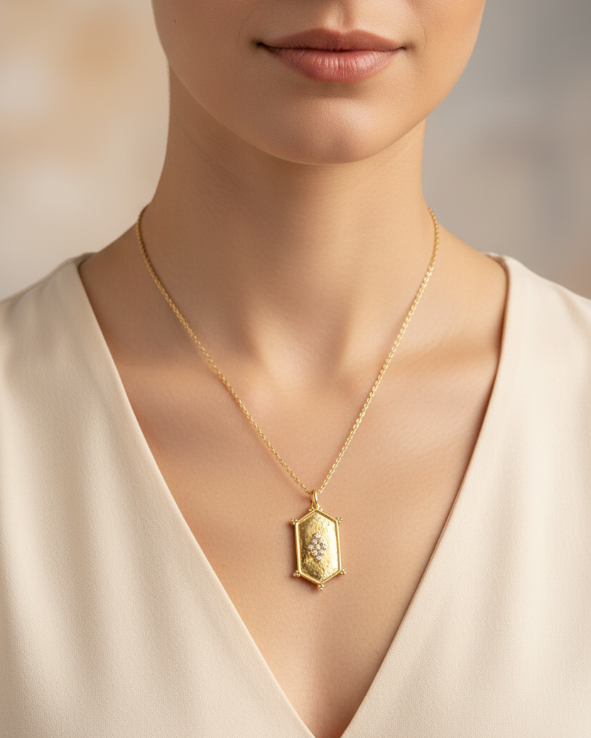 Hexagon Shield Pendant
