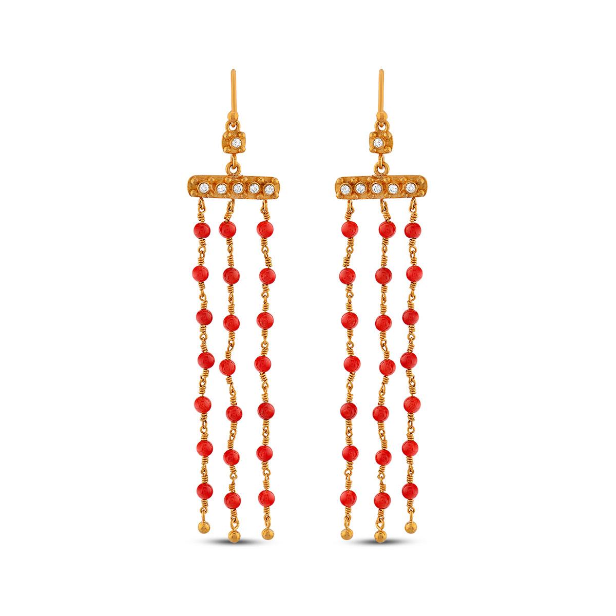 Coral Chandelier Earrings