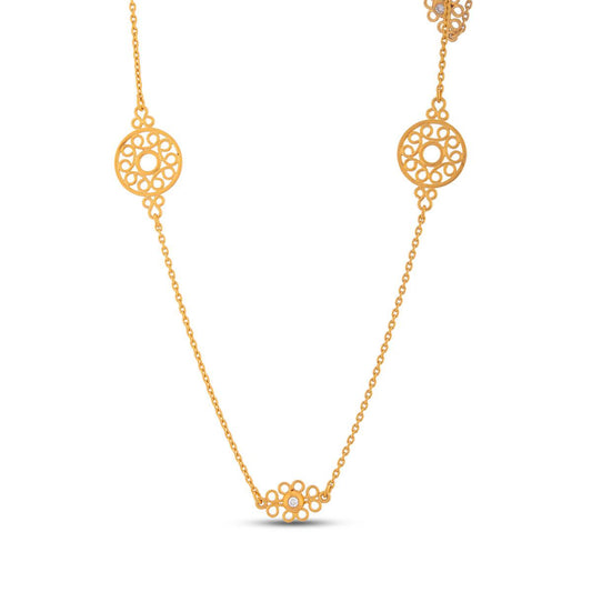 Diamond Accented Lace Station Necklace