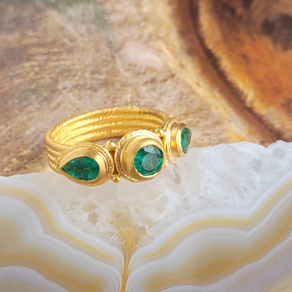 Triple Emerald Ring