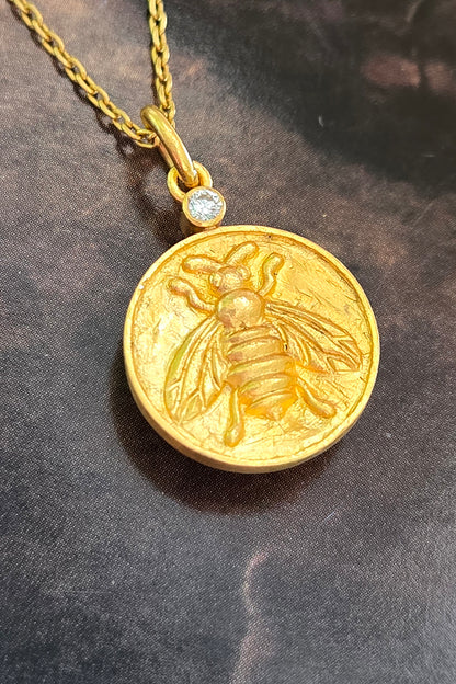 Bee Pendant with Diamond