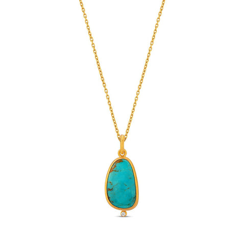 Turquoise Pendant with Diamond