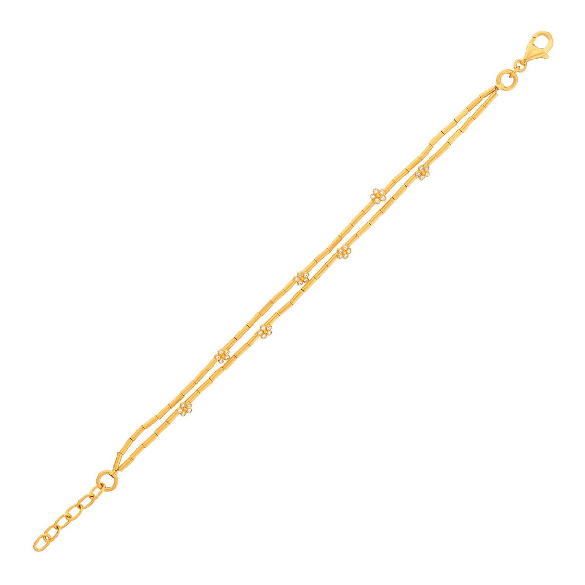 Two Row Charnel and Flower Bracelet