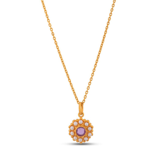 Daisy Pearl and Sapphire Pendant