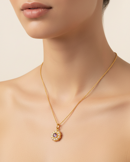 Pink Sapphire and Pearl Rosette Earrings