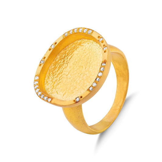 Finger Print RIng with Diamond